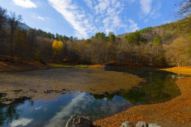 Yedigoller Park Bolu, Türkiye 'de sonbahar manzarası (yedi göl)