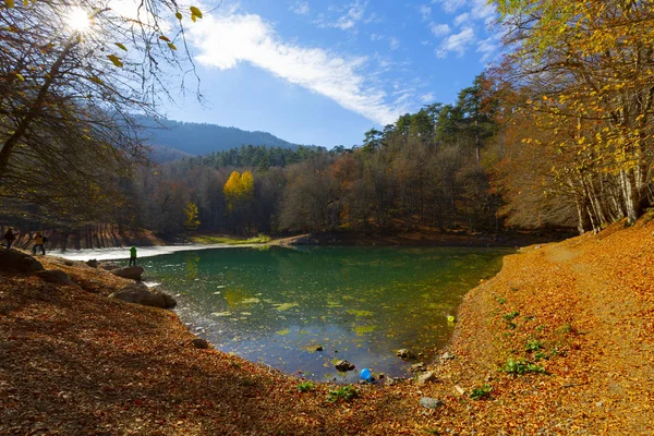 Autumn Landscape Seven Lakes Yedigoller Park Bolu Turkey — Stock Photo, Image