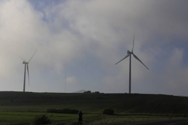 Volkanik dağ Erciyes ve Kayseri tarım arazileri panaromik - Kayseri Türkiye