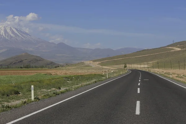 Montaña Volcánica Erciyes Tierras Cultivo Kayseri Panaromic Kayseri Turquía — Foto de Stock