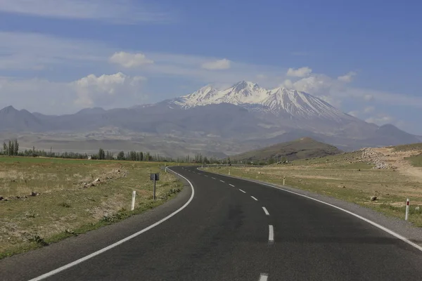 Montaña Volcánica Erciyes Tierras Cultivo Kayseri Panaromic Kayseri Turquía — Foto de Stock