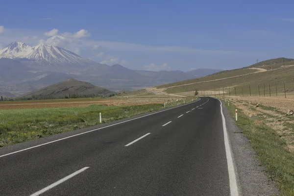 Montaña Volcánica Erciyes Tierras Cultivo Kayseri Panaromic Kayseri Turquía — Foto de Stock