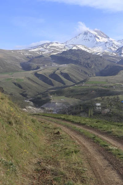 Sopečná Hora Erciyes Kayseri Zemědělská Půda Panaromic Kayseri Turecko — Stock fotografie