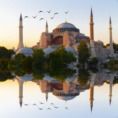 Eski İstanbul, Türkiye 'de Ayasofya kubbeleri ve minareleri, 