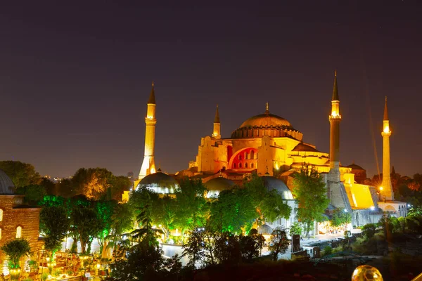 Hagia Sophia Koepels Minaretten Oude Binnenstad Van Istanbul Turkije — Stockfoto