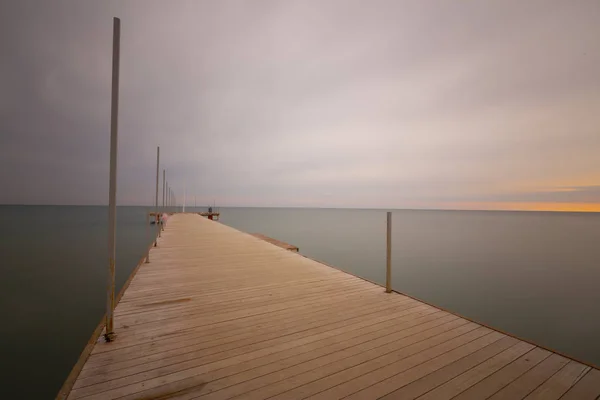 Lunga Esposizione Molo Natura — Foto Stock