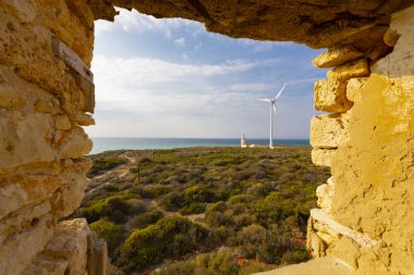 Bozcaada Adası'ndaki Polente deniz feneri