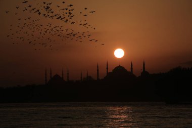 istanbul silueti ve gün batımı / Türkiye