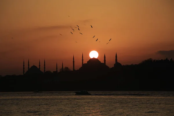 Isztambul Skyline Naplemente Törökország — Stock Fotó