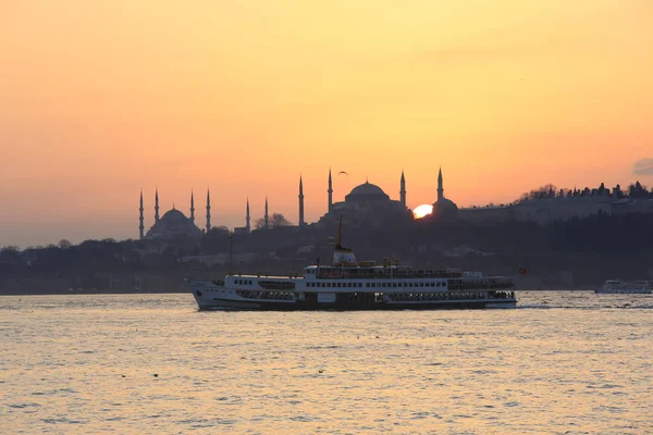 Horizonte Istanbul Pôr Sol Turquia — Fotografia de Stock