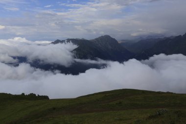 Panoramic view of Ambarli plateau in Kackar mountains, Black Sea, Rize, Turkey clipart