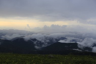 Kaçkar dağlarında Ambarlı yaylasının panoramik manzarası, Karadeniz, Rize, Türkiye