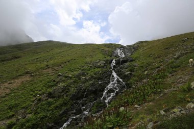 Kaçkar dağlarında Ambarlı yaylasının panoramik manzarası, Karadeniz, Rize, Türkiye