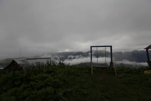 Köd Érkezik Gito Plateau Táj Fotó Köd Szarvasmarha Rize Északkelet — Stock Fotó