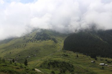 Türkiye 'nin Karadeniz bölgesinde Rize' nin Elevit tepelerinden güzel bir manzara.