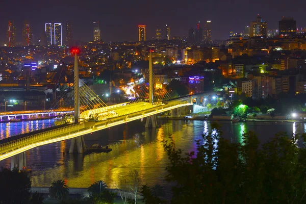 Noite Istambul Pontes — Fotografia de Stock