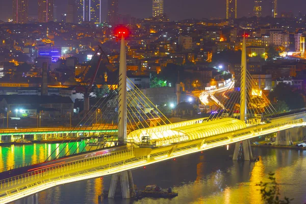 Noite Istambul Pontes — Fotografia de Stock