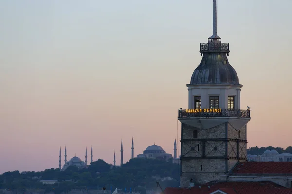 Istanbul City Night Landskap — Stockfoto