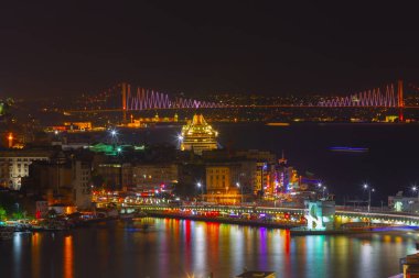 istanbul şehir gece manzara.