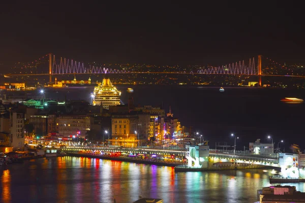 Istanbul Ciudad Noche Paisaje —  Fotos de Stock