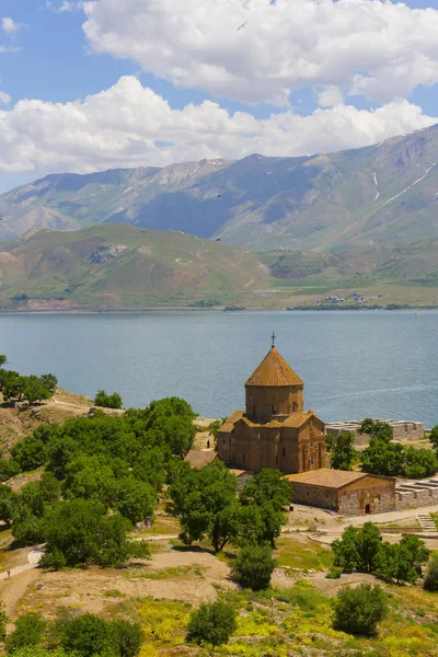 Akdamar Adası Surp Kilisesi Akdamar Kilisesi Panoramik Resim Ermeni Halkı — Stok fotoğraf