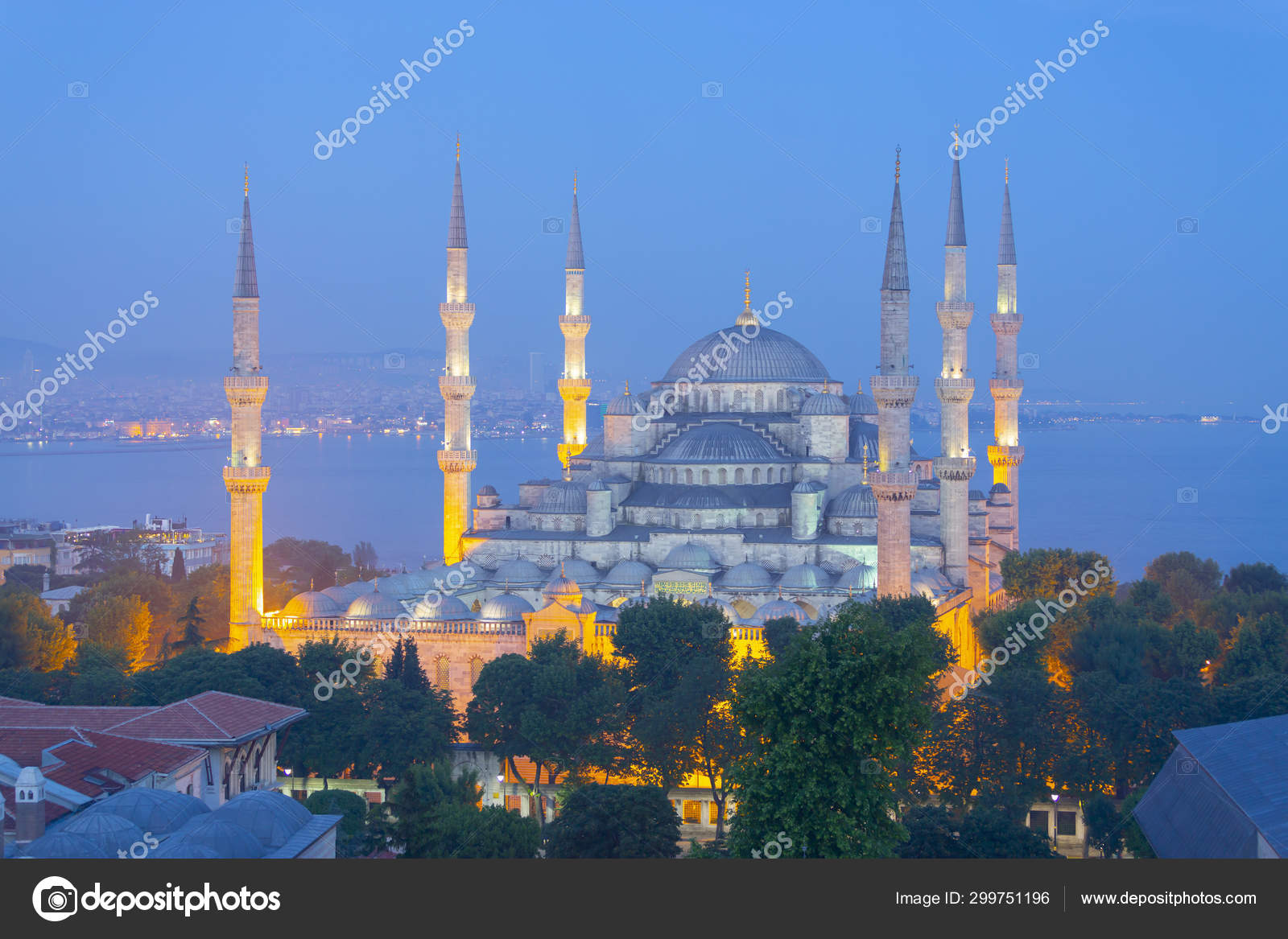 Den Bla Moskeen Sultanahmet Camii Istanbul Istanbul Tyrkia Redaksjonelt Stockfoto C Muhur 299751196
