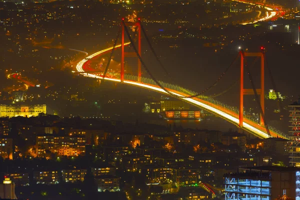 Ponte Bósforo Noite Istambul Turquia — Fotografia de Stock