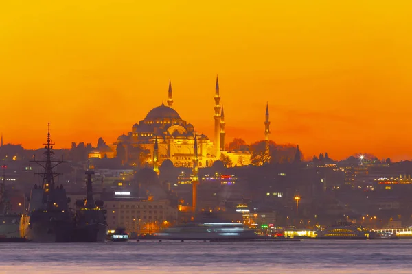 Stanbul Gün Batımı Manzarası Türkiye — Stok fotoğraf