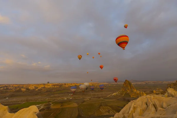 Kapadokya Balon Turu Büyük Turistik Cazibe Cappadocia Dünyanın Her Yerinden — Stok fotoğraf