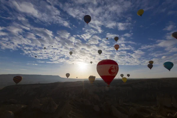 Atrakcję Turystyczną Kapadocji Lot Balonem Cappadocia Jest Znana Całym Świecie — Zdjęcie stockowe