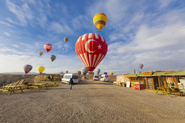 Grande Atração Turística Capadócia Voo Balão Capadócia Conhecida Todo Mundo — Fotografia de Stock