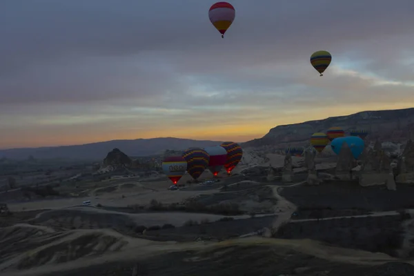 Atrakcję Turystyczną Kapadocji Lot Balonem Cappadocia Jest Znana Całym Świecie — Zdjęcie stockowe