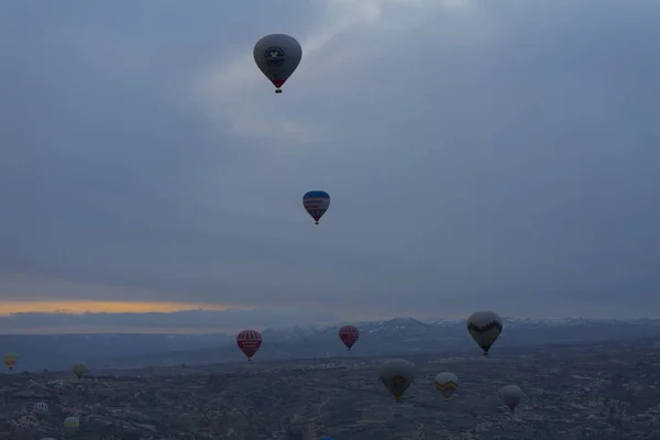 Kapadokya Balon Turu Büyük Turistik Cazibe Cappadocia Dünyanın Her Yerinden — Stok fotoğraf