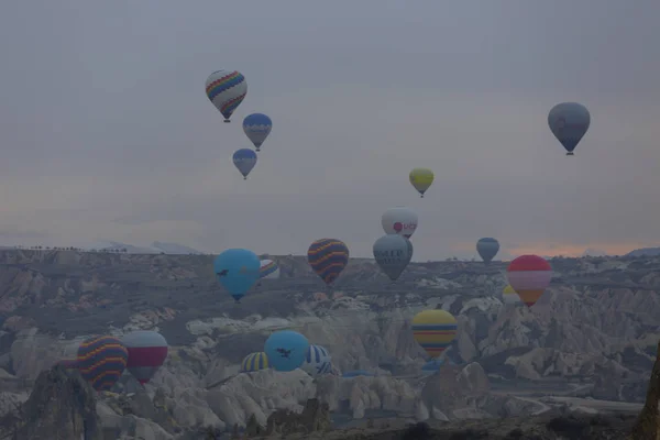 Grande Atração Turística Capadócia Voo Balão Capadócia Conhecida Todo Mundo — Fotografia de Stock