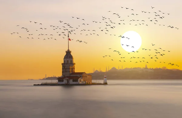 Девичья Башня Море Вид Стамбул — стоковое фото