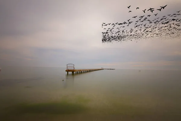 Istanbul Long Exposure Pier Turkey — Stock Photo, Image