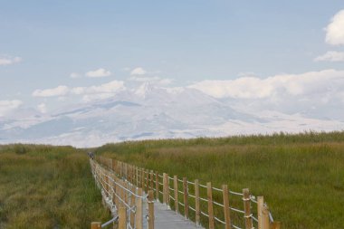 güzel manzara ve sultanmarshes (kuş cenneti) yanındaki erciyes Dağı, kayseri