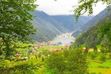 Dağ ve göl manzarası, Trabzon'da Uzun Göl (Uzungöl), Türkiye