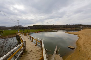 Türkiye 'deki Karadeniz kıyısı Kirklareli ilinin Kiyikoy ilçesi ve çarpıcı arka plan fotoğrafı