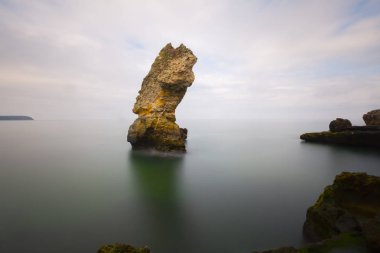 Türkiye 'deki Karadeniz kıyısı Kirklareli ilinin Kiyikoy ilçesi ve çarpıcı arka plan fotoğrafı