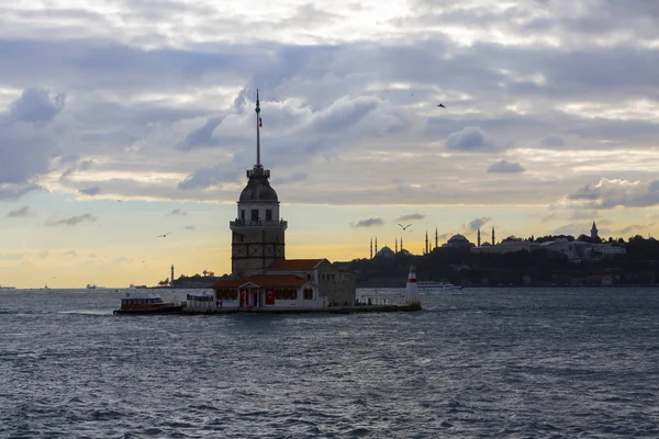 Torre Das Donzelas Pôr Sol Turquia — Fotografia de Stock