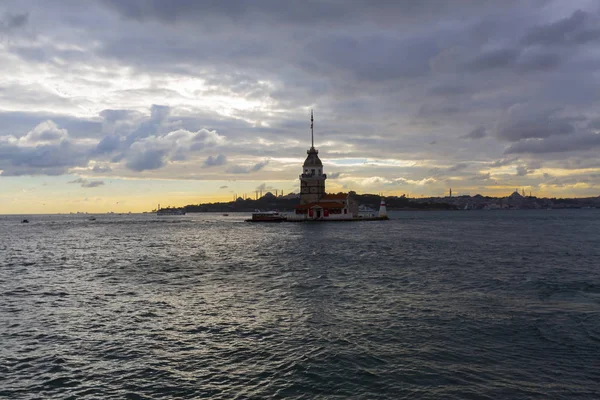Maidens Tower Sunset Törökország — Stock Fotó