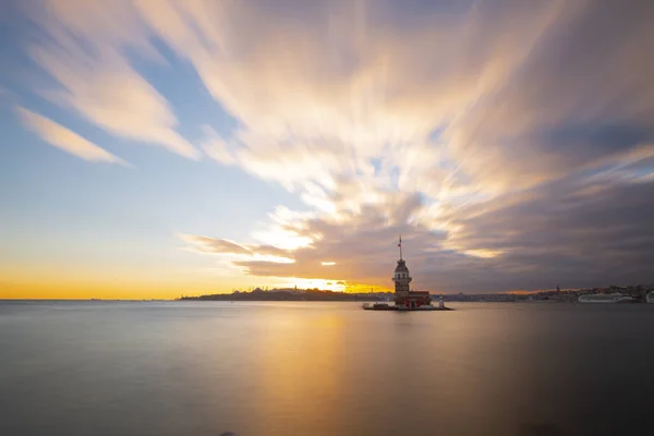 Věž Maidens Sunset Turecko — Stock fotografie