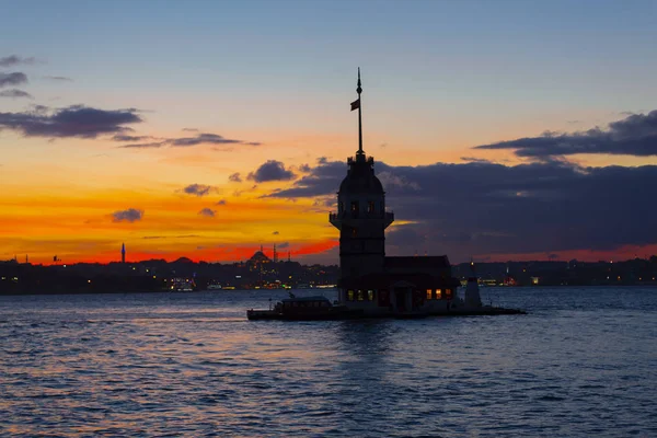 Maidens Tower Sunset Turkey — Stock Photo, Image