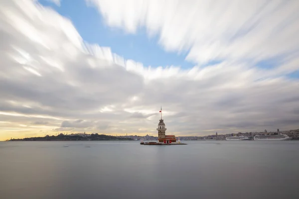 Maidens Tower Sunset Turkey — стоковое фото