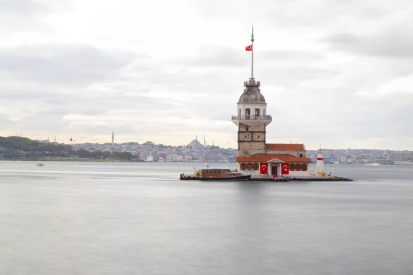 Maidens Tower Solnedgång Turkiet — Stockfoto