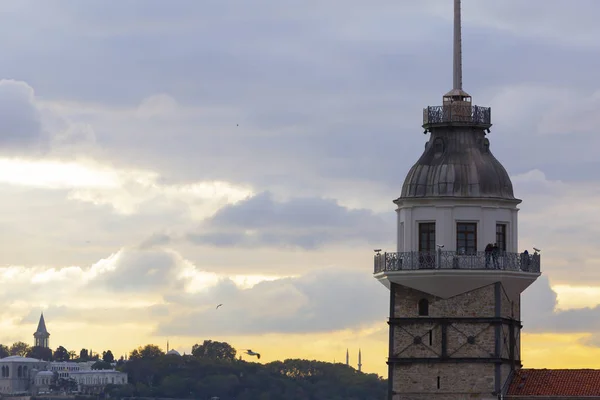 Maidens Tower Solnedgång Turkiet — Stockfoto