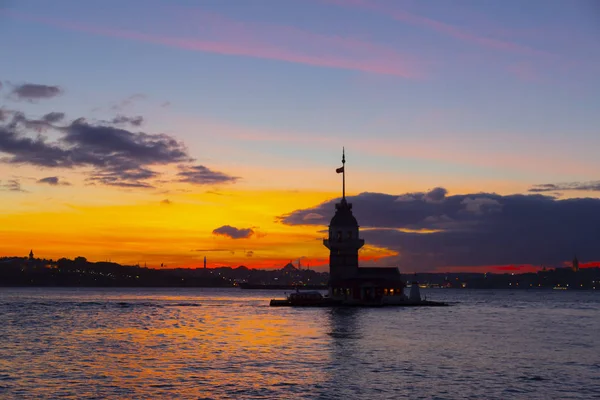 Torre Das Donzelas Pôr Sol Turquia — Fotografia de Stock