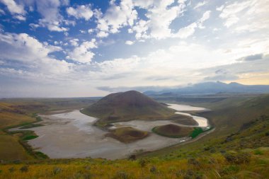Volkanik göl. konya'da volkanik meke gölünde gün batımı.