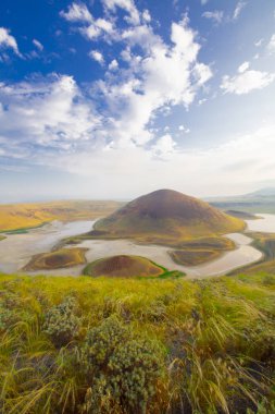 Volkanik göl. konya'da volkanik meke gölünde gün batımı.